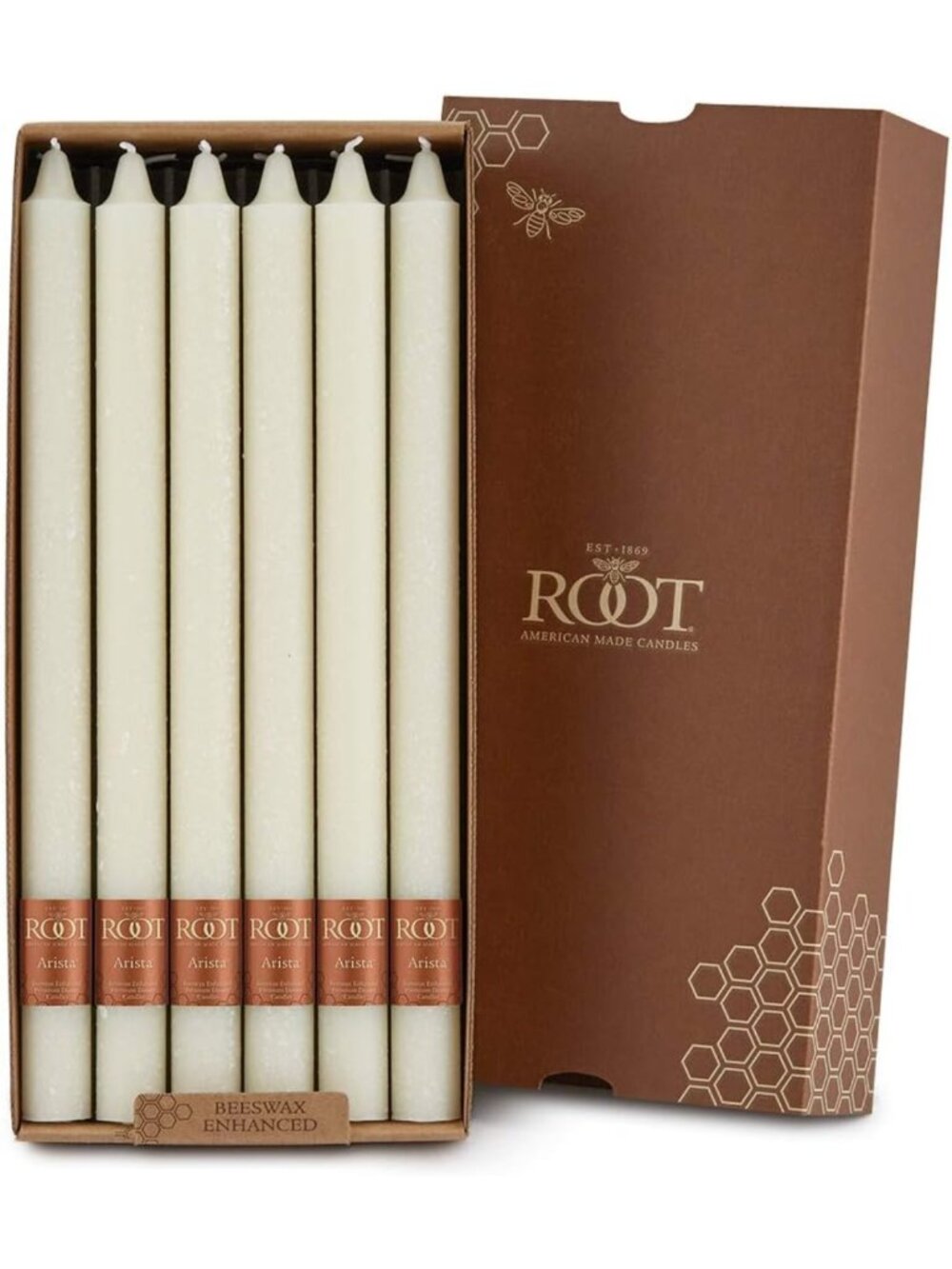 12-Pack Unscented Dripless Dinner Candles - 12-Inch Ivory Beeswax Set